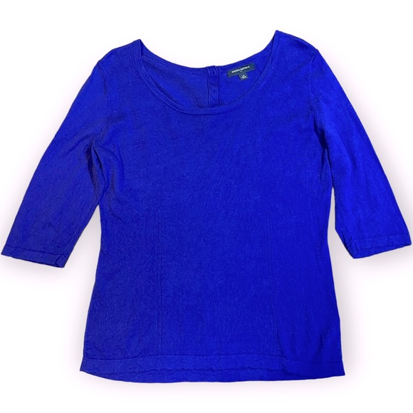 2for$30 BANANA REPUBLIC Royal Blue 3/4 Sleeve Button Detail Top Size Large - Picture 1 of 10